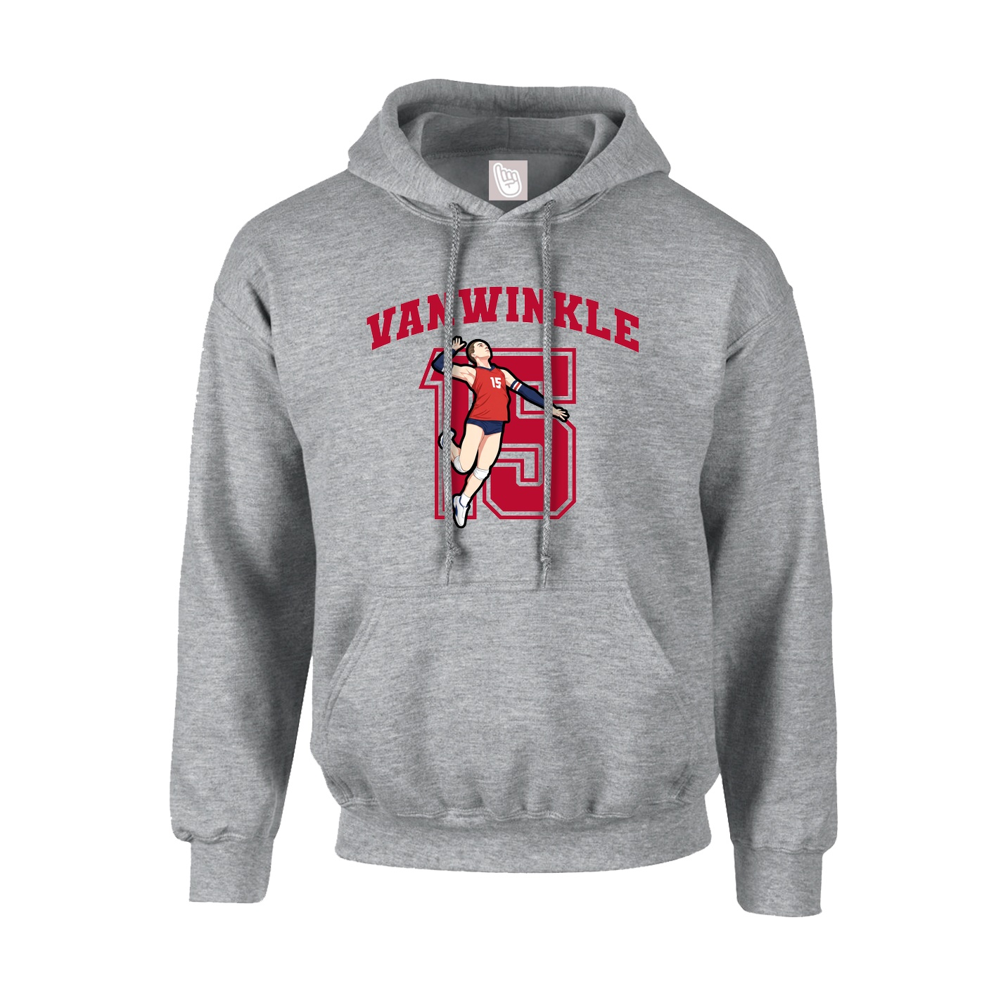 Hoodie — Number in Grey