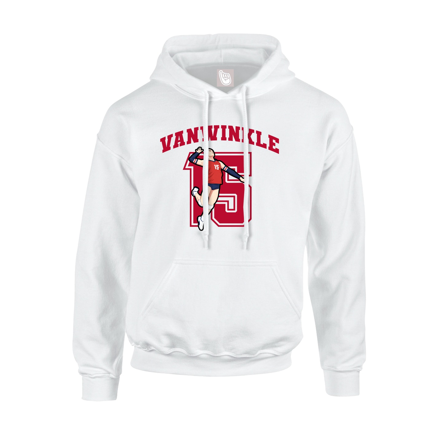 Youth Hoodie — Number in White