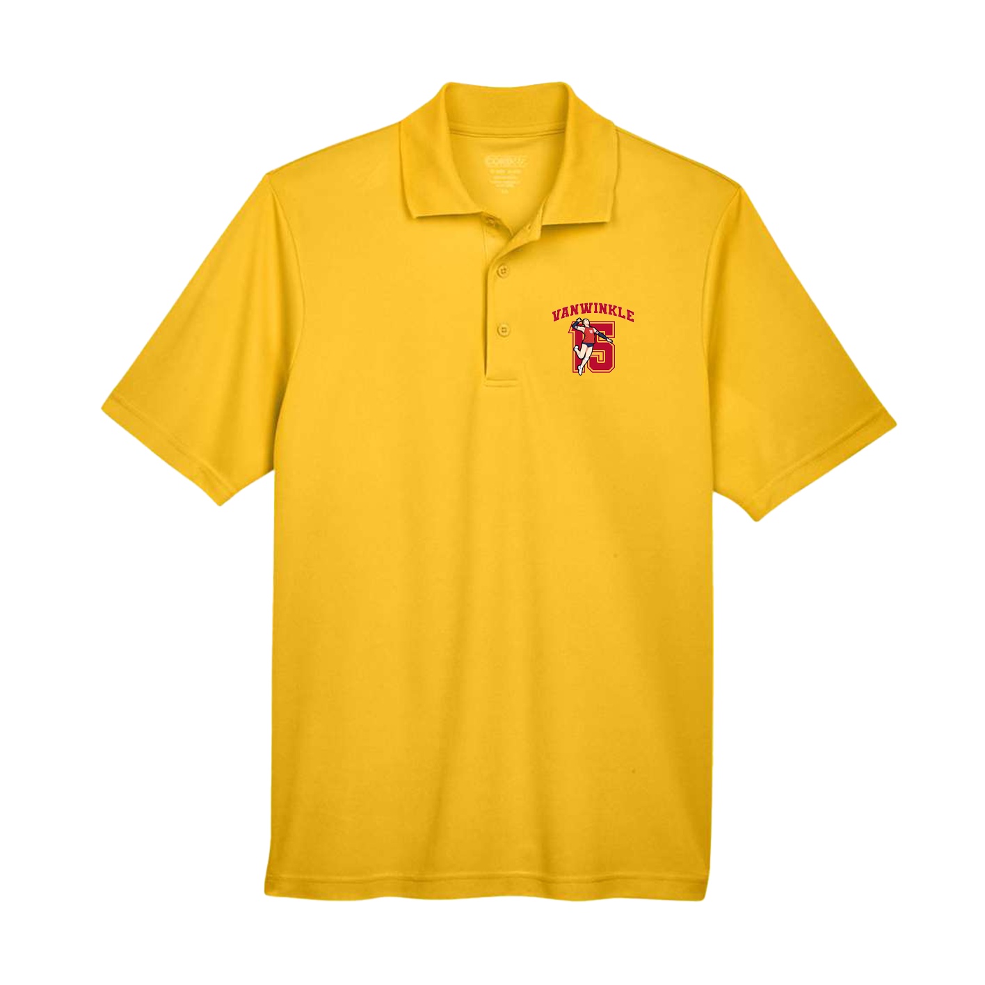 Performance Polo — Number in Gold