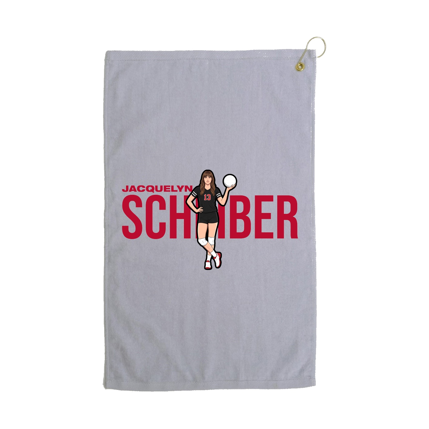 Golf Towel — Player Name in Grey