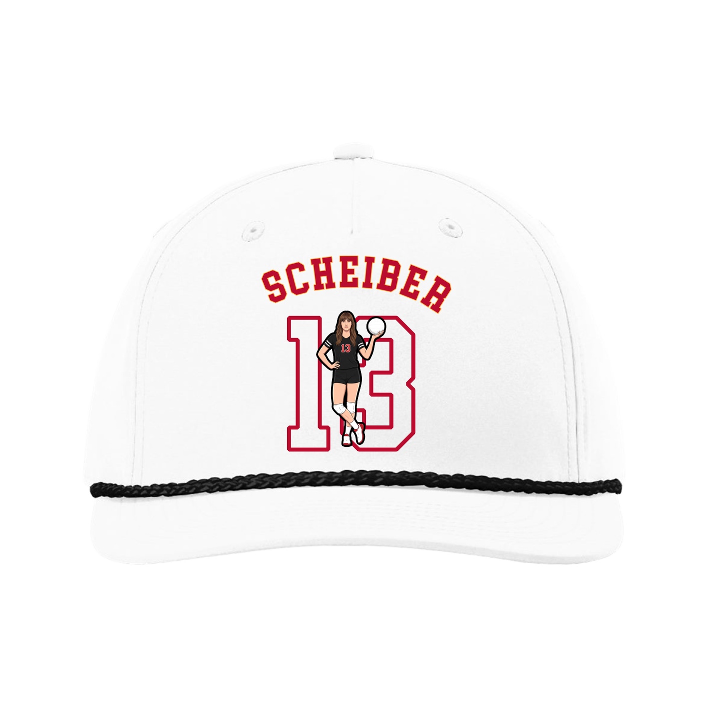 Five-Panel Classic Rope Cap — Shirsey Arch in White