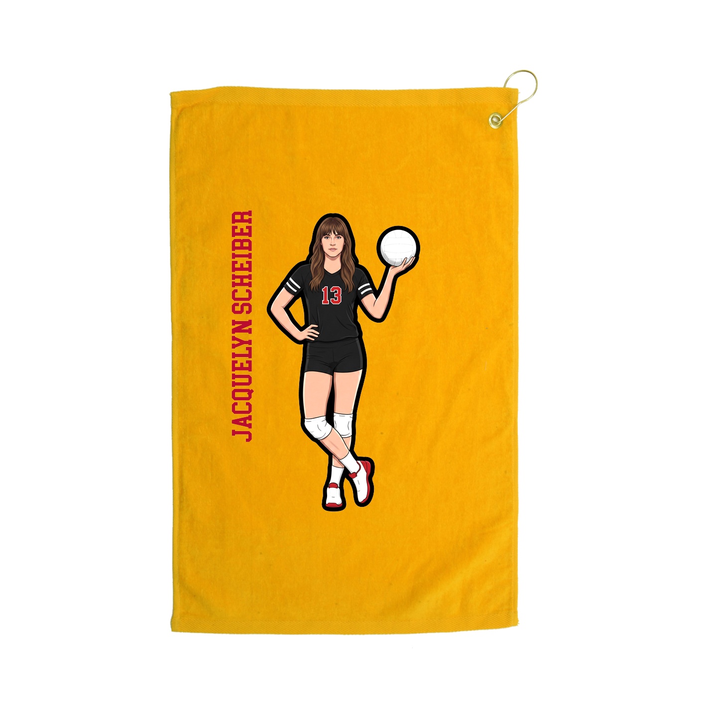 Golf Towel — Name Vertical in Gold