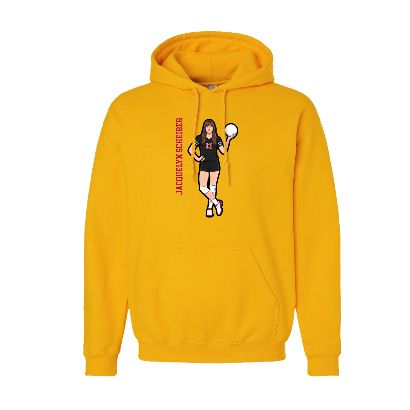 Youth Hoodie — Name Vertical in Gold