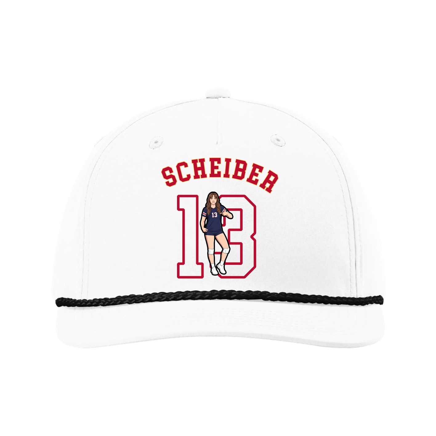 Five-Panel Classic Rope Cap — Shirsey Arch in White