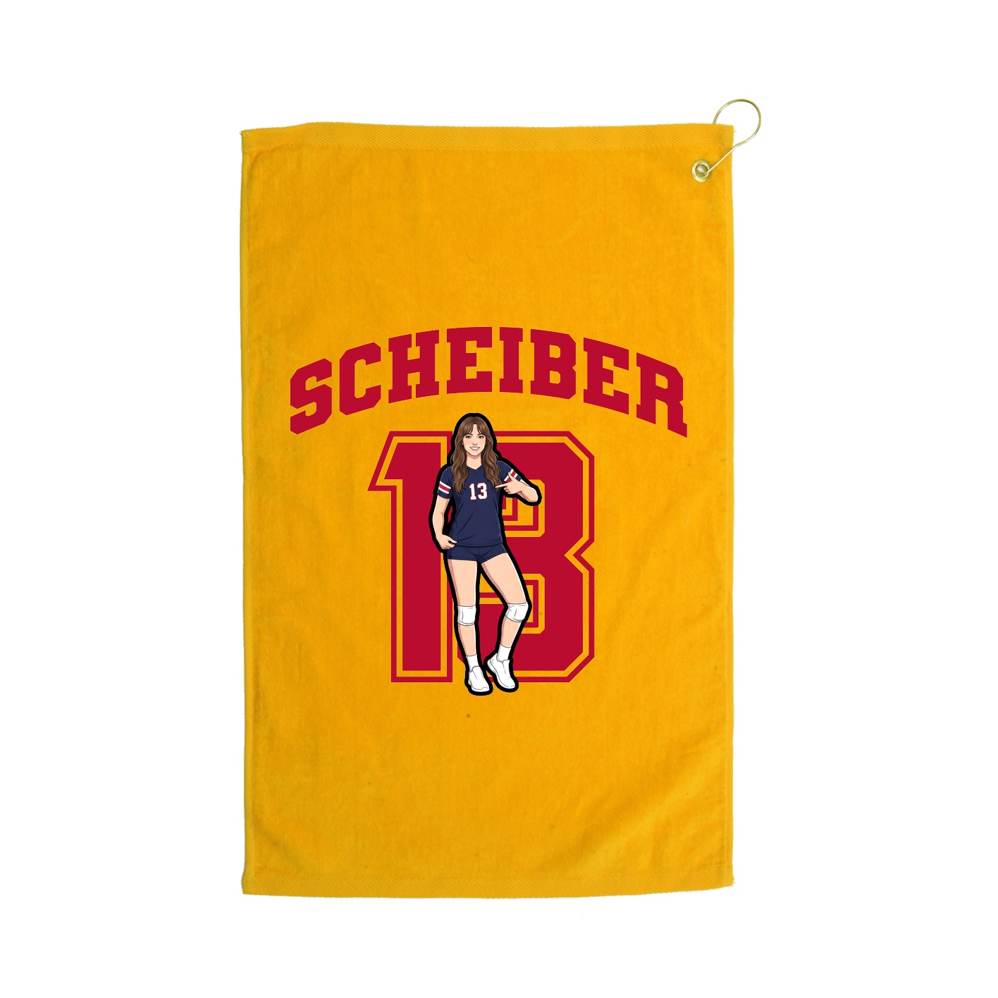 Golf Towel — Number in Gold