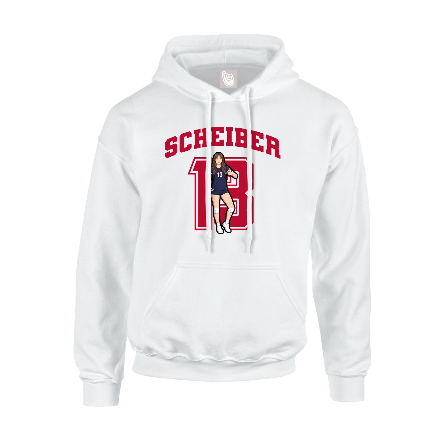 Youth Hoodie — Number in White