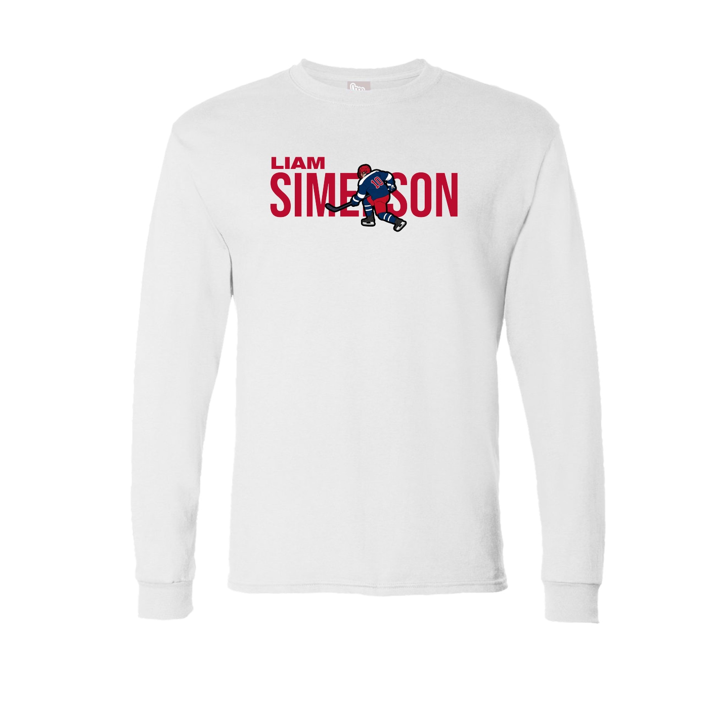 Long Sleeve Tee — Player Name in White