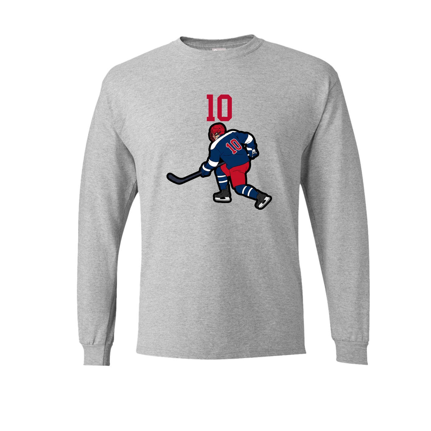 Long Sleeve Tee — Number Top in Grey