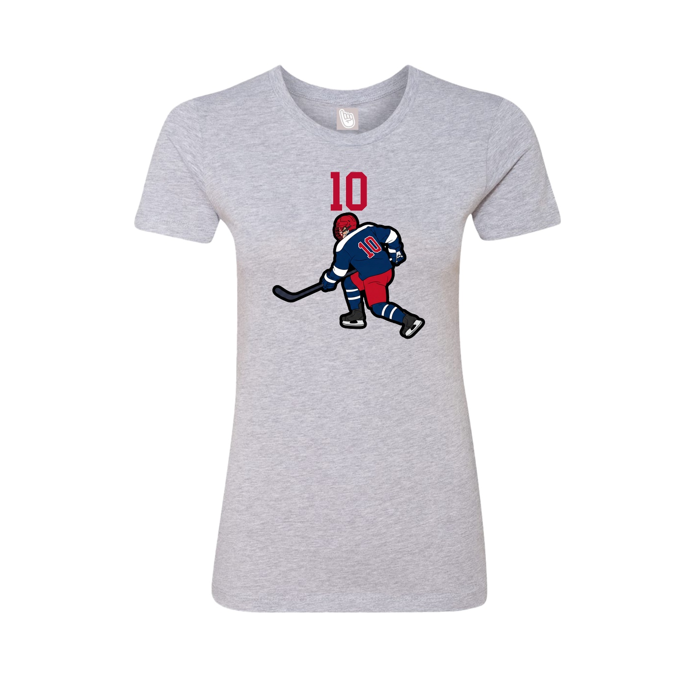 Fitted Women's Tee — Number Top in Grey