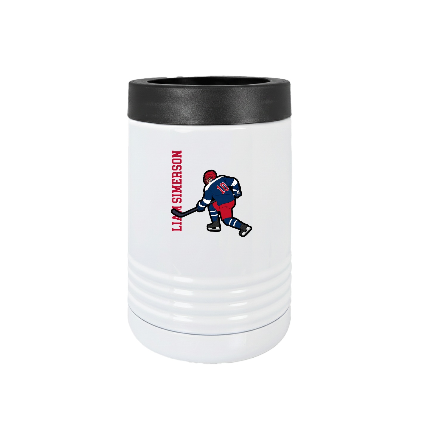 Beverage Holder — Name Vertical in White