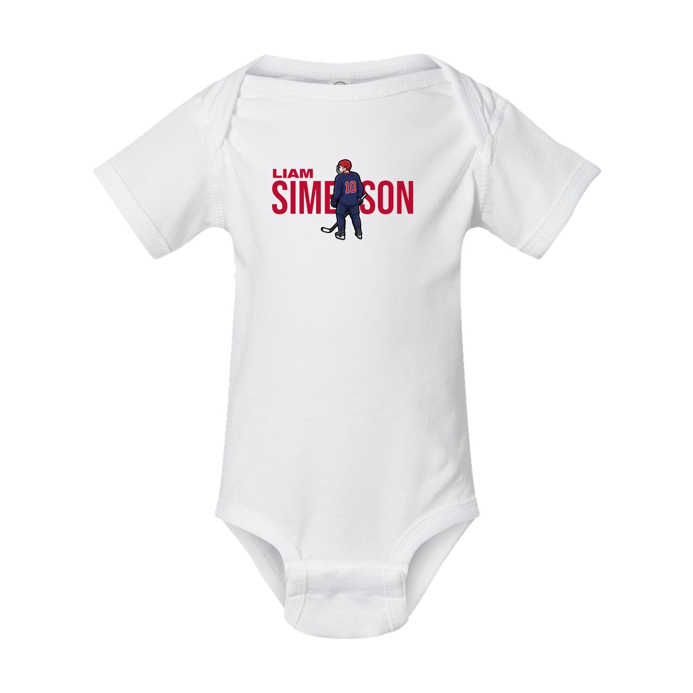 Baby Onesie — Player Name in White
