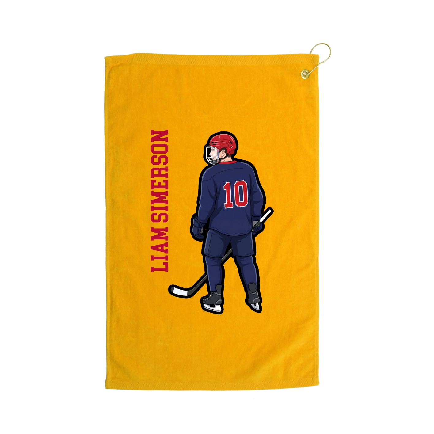 Golf Towel — Name Vertical in Gold