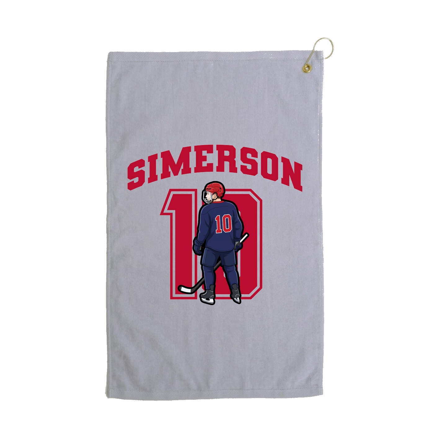 Golf Towel — Number in Grey