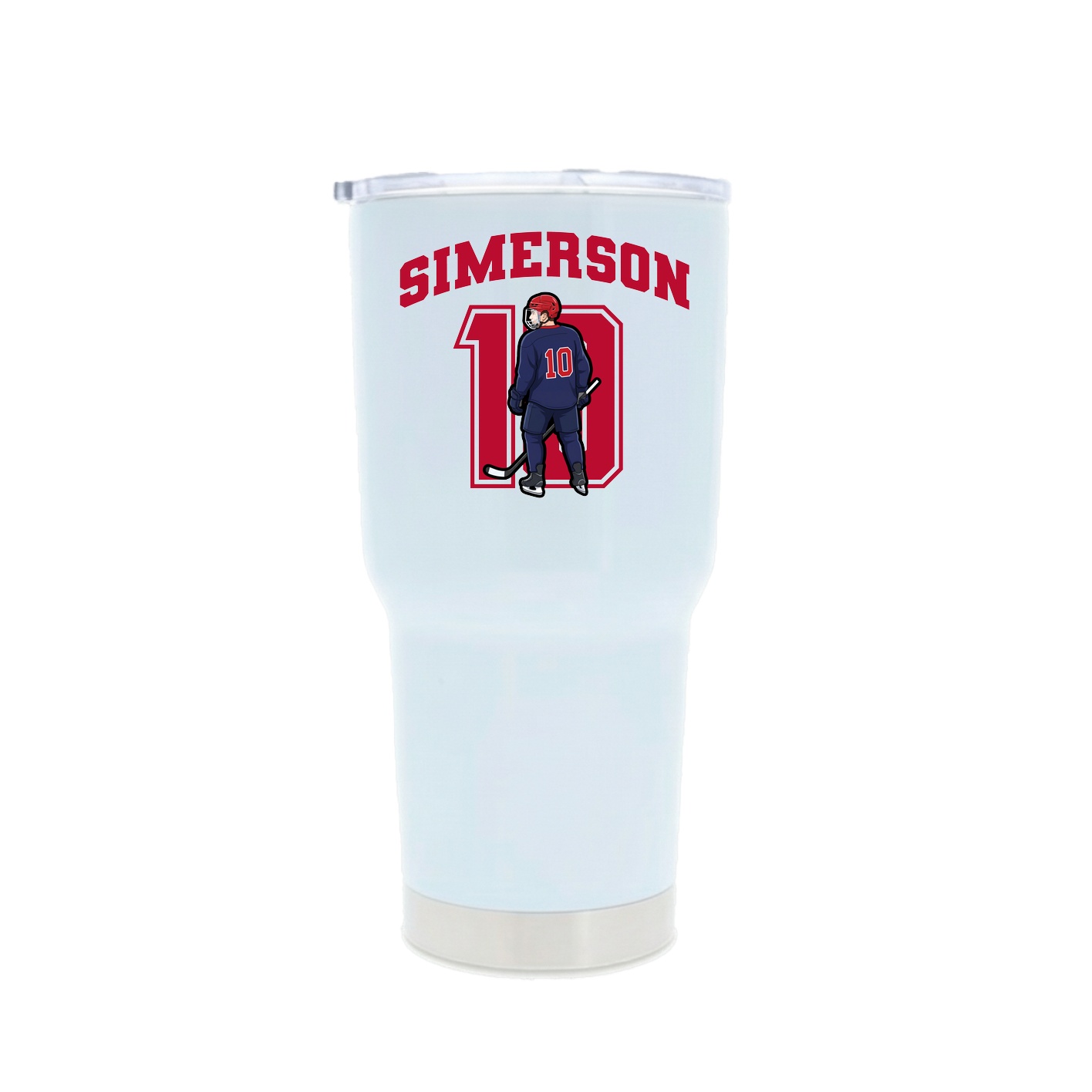 30oz Stainless Steel Tumbler — Number in White