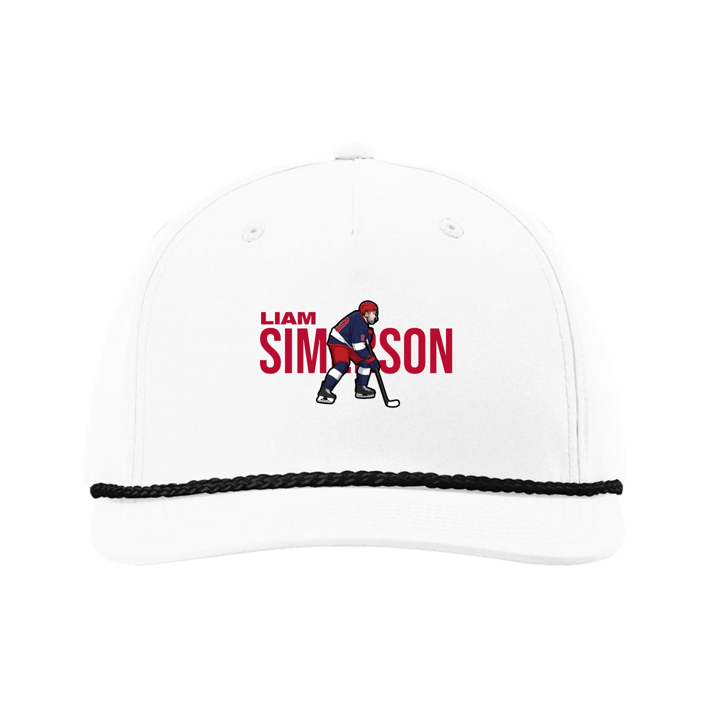 Five-Panel Classic Rope Cap — Player Name in White