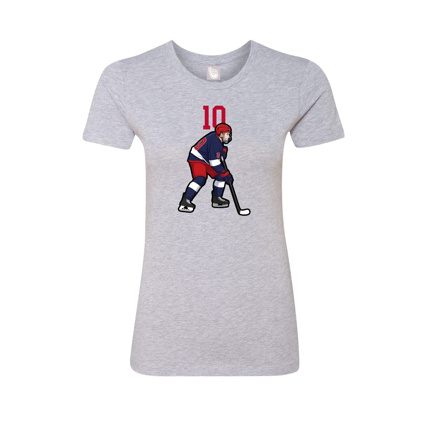 Fitted Women's Tee — Number Top in Grey