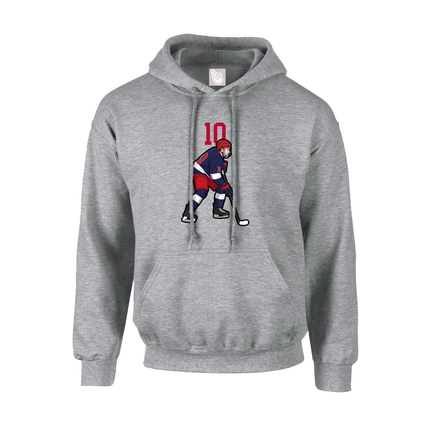 Hoodie — Number Top in Grey