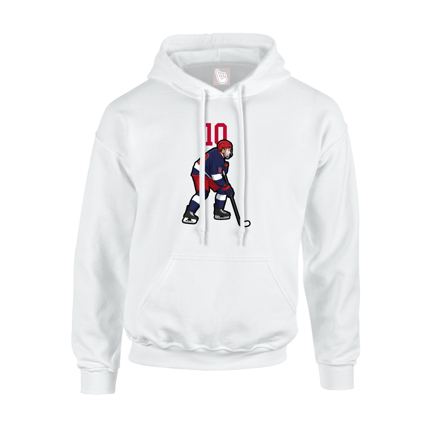 Youth Hoodie — Number Top in White