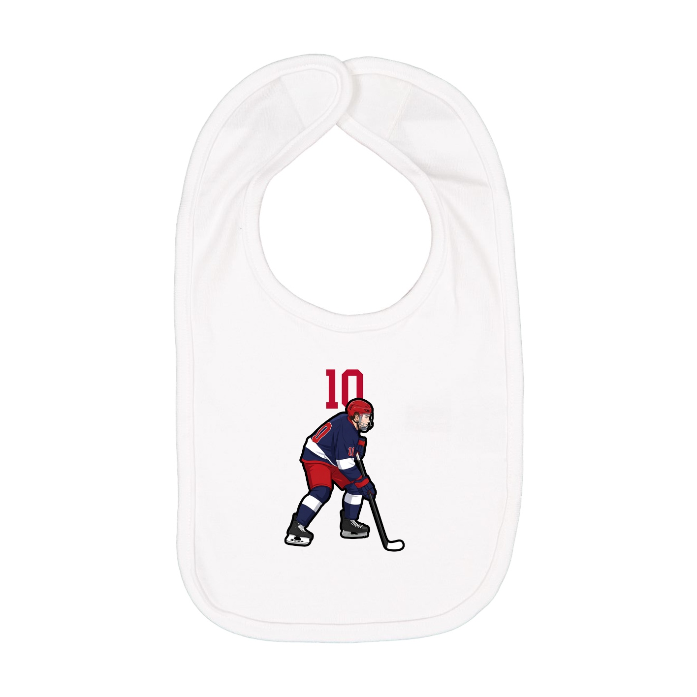 Infant Bib — Number Top in White
