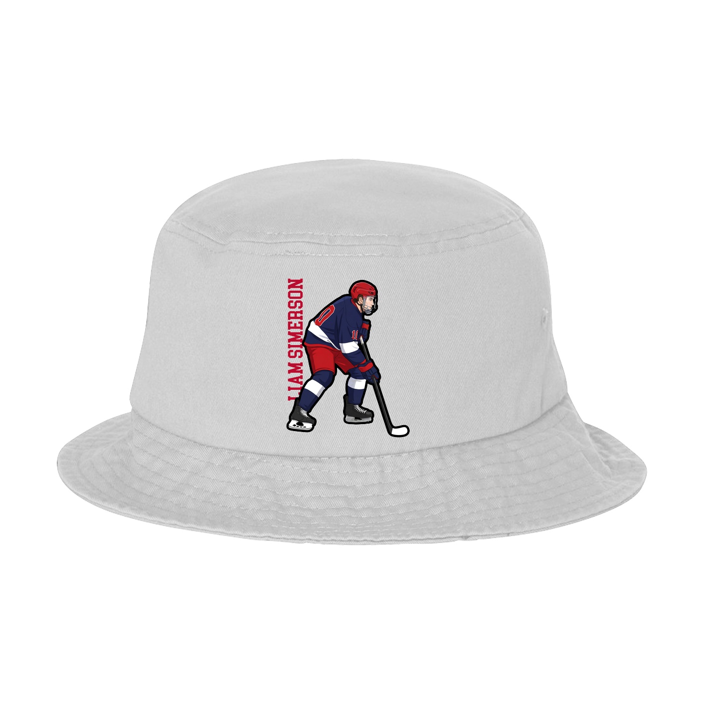 Bucket Cap — Name Vertical in White