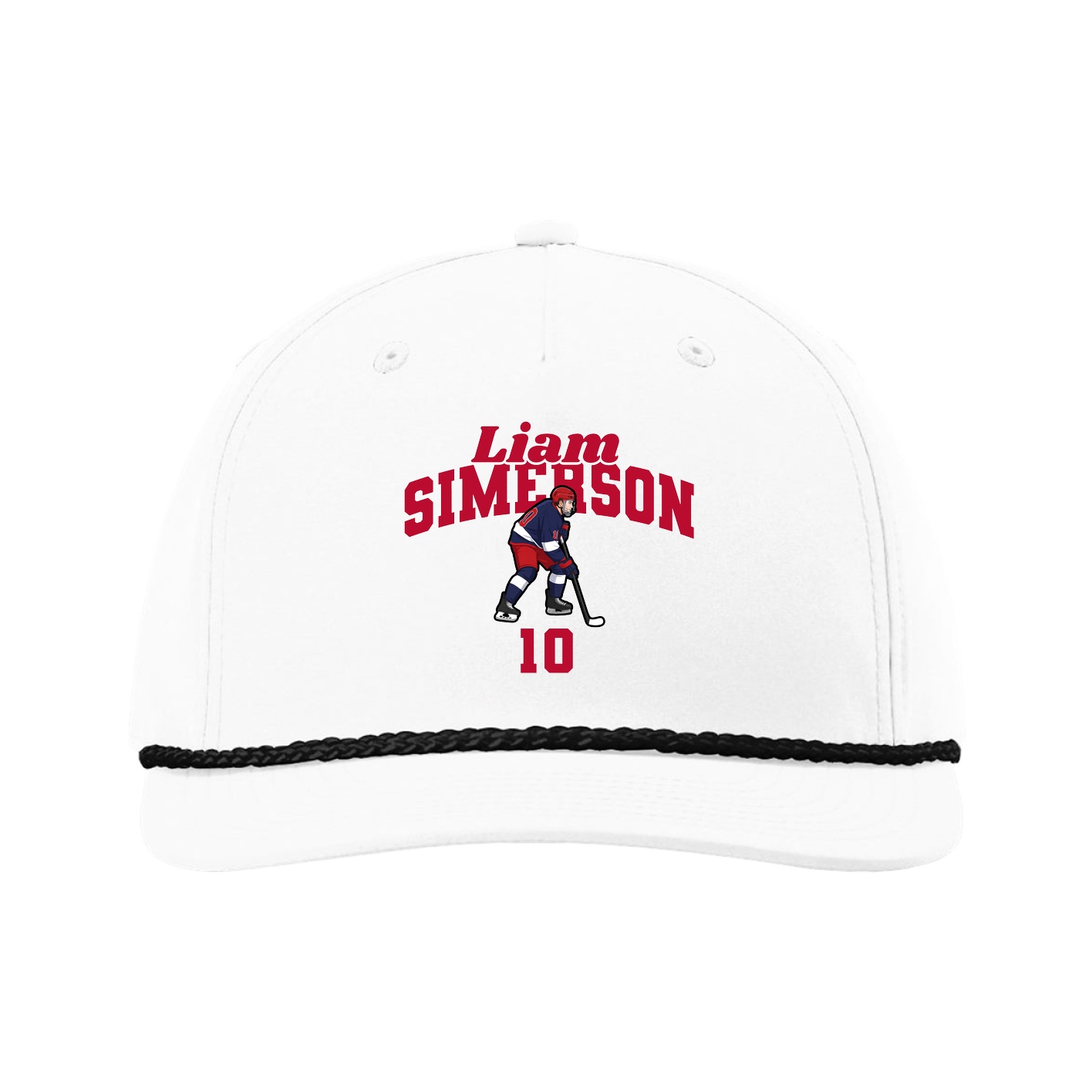 Five-Panel Classic Rope Cap — Signature Arch in White