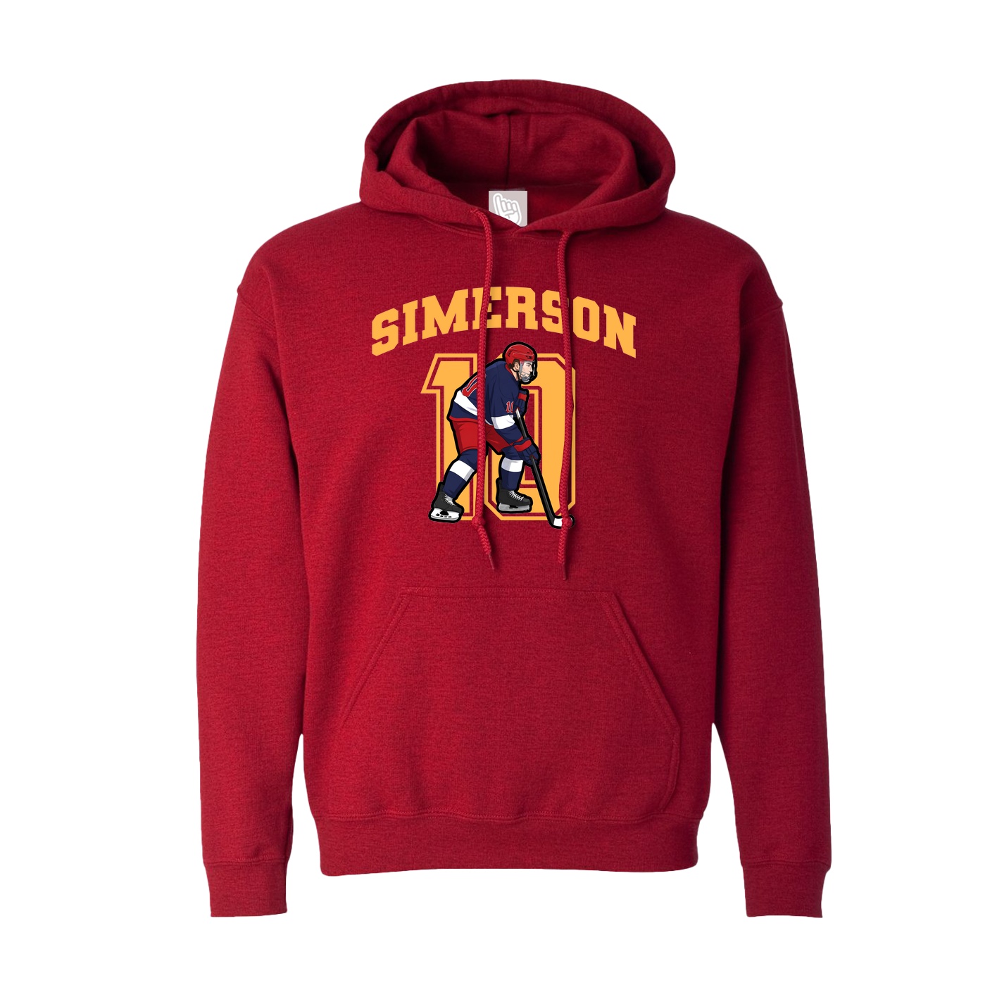 Hoodie — Number in Crimson
