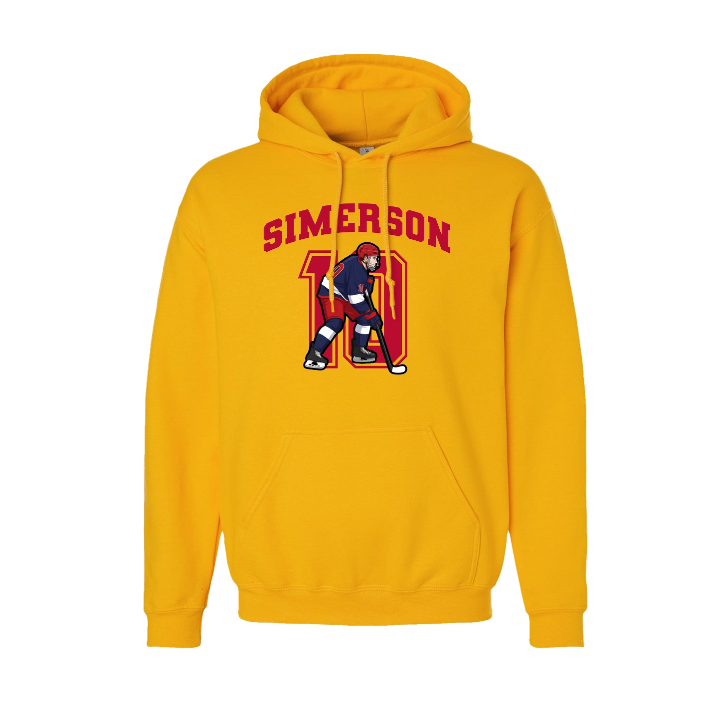 Youth Hoodie — Number in Gold