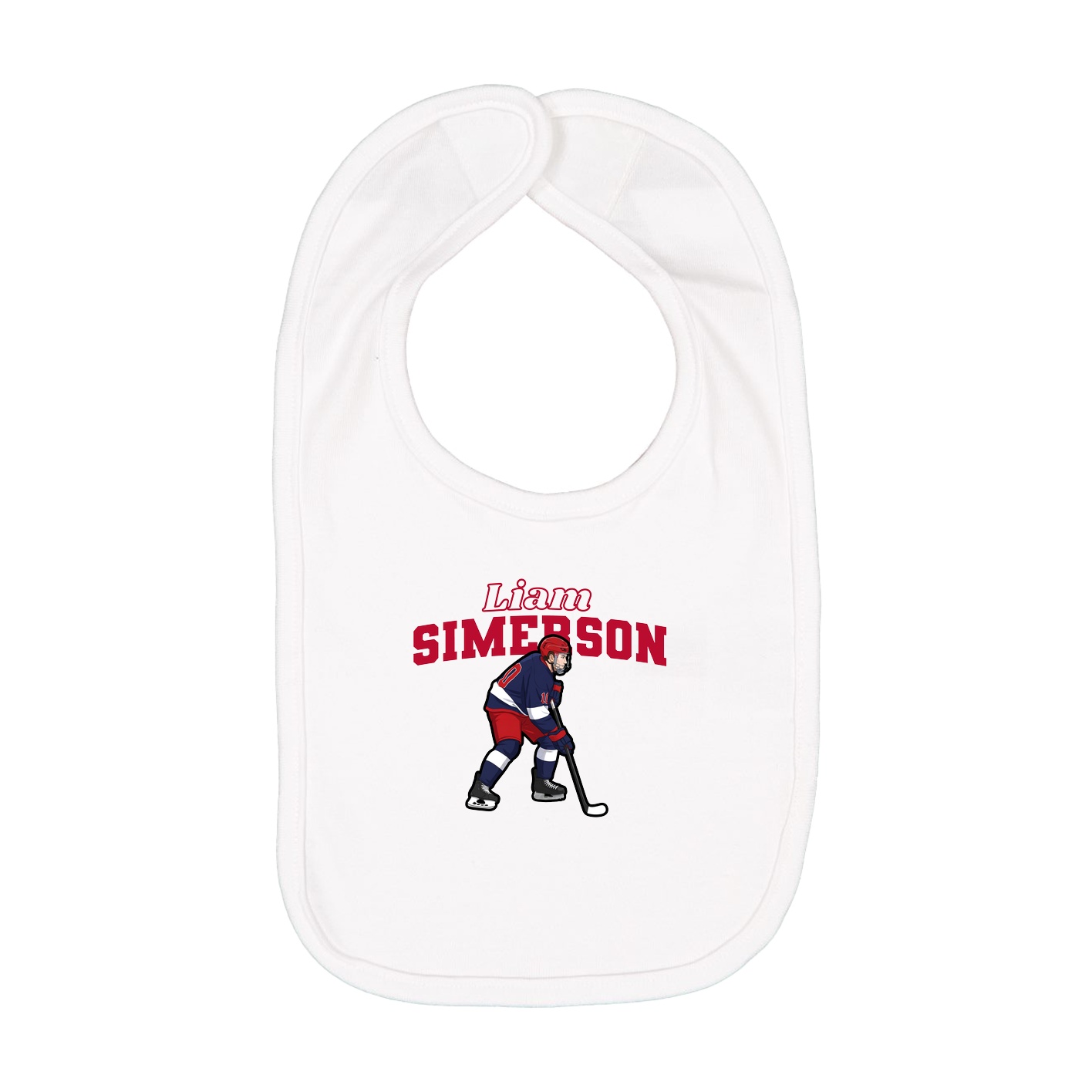 Infant Bib — Name Arch in White