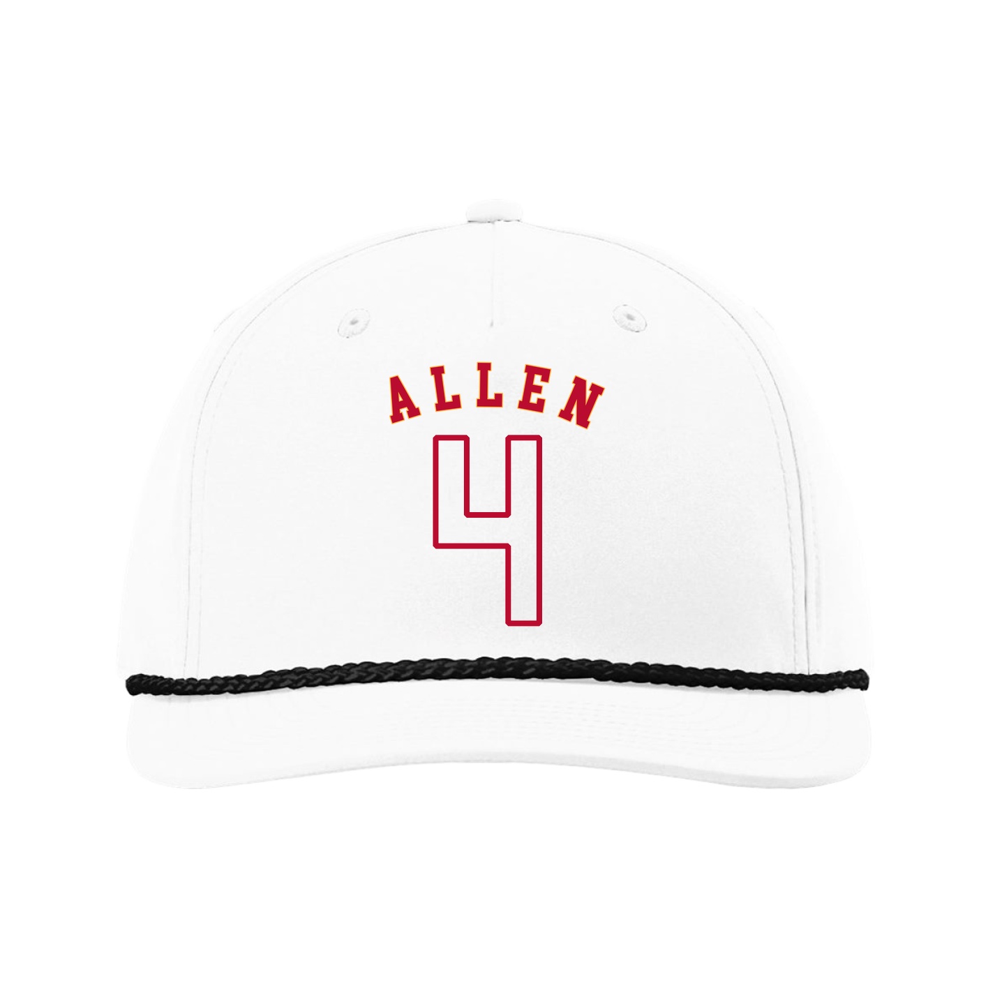 Five-Panel Classic Rope Cap — Shirsey Arch in White