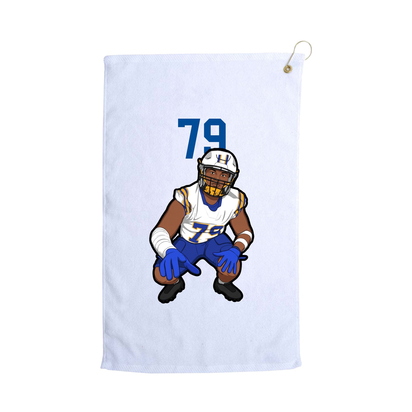 Golf Towel — Number Top in White