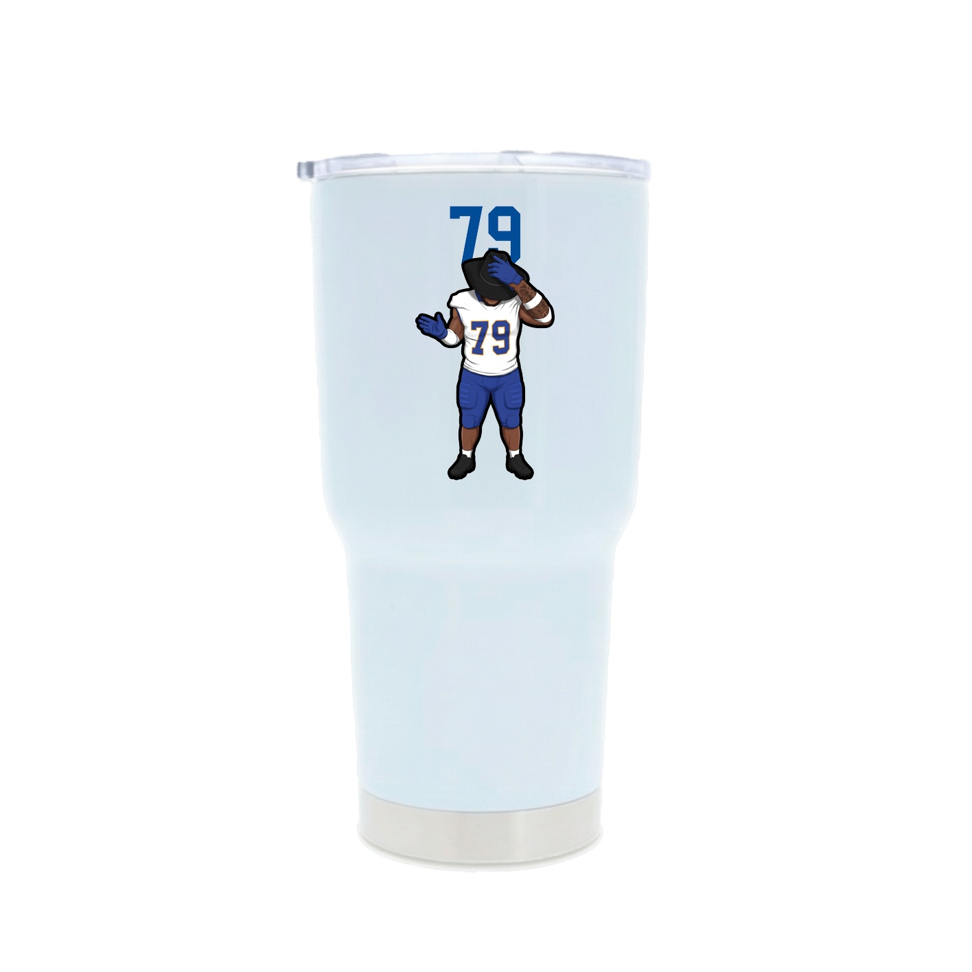 30oz Stainless Steel Tumbler — Number Top in White