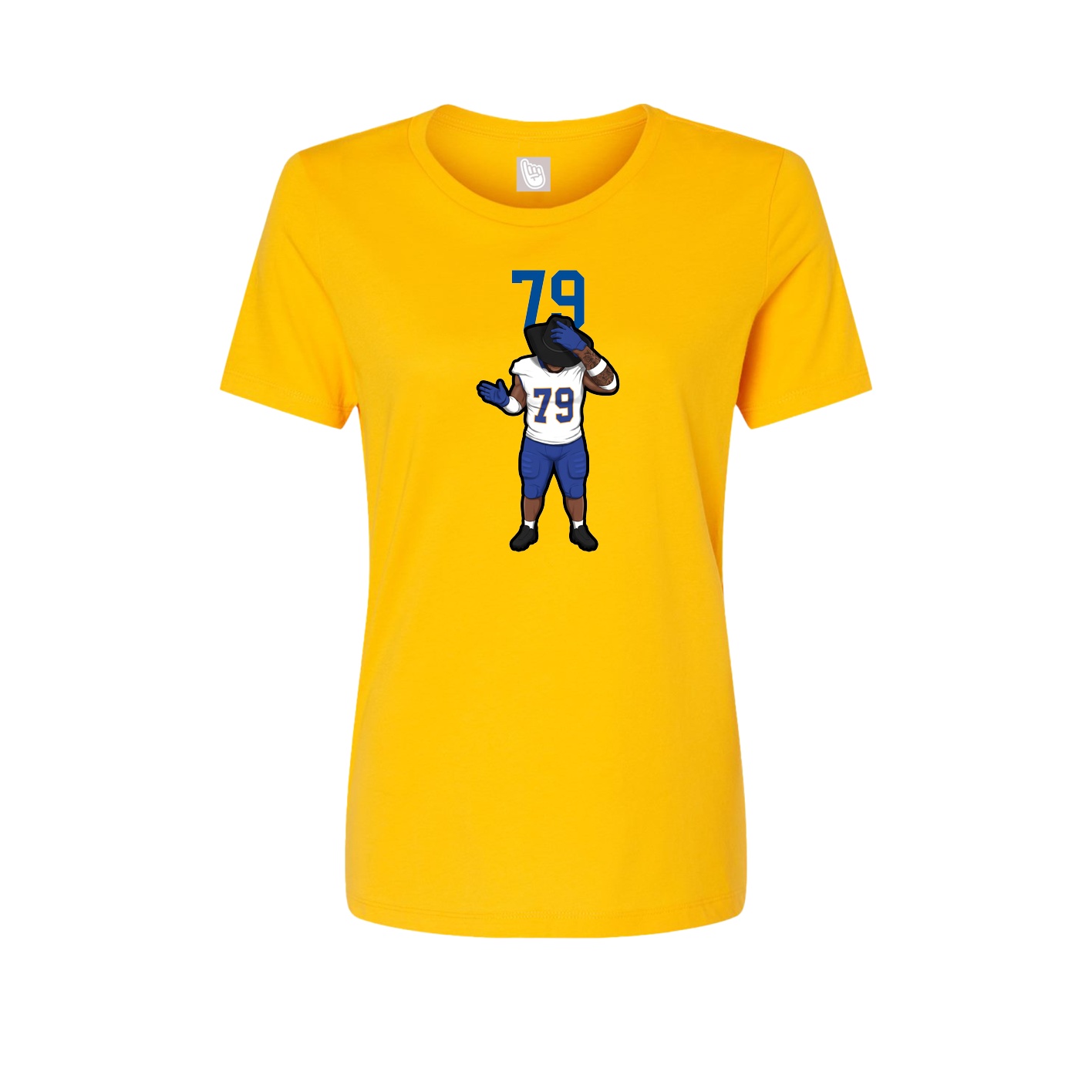 Fitted Women's Tee — Number Top in Gold