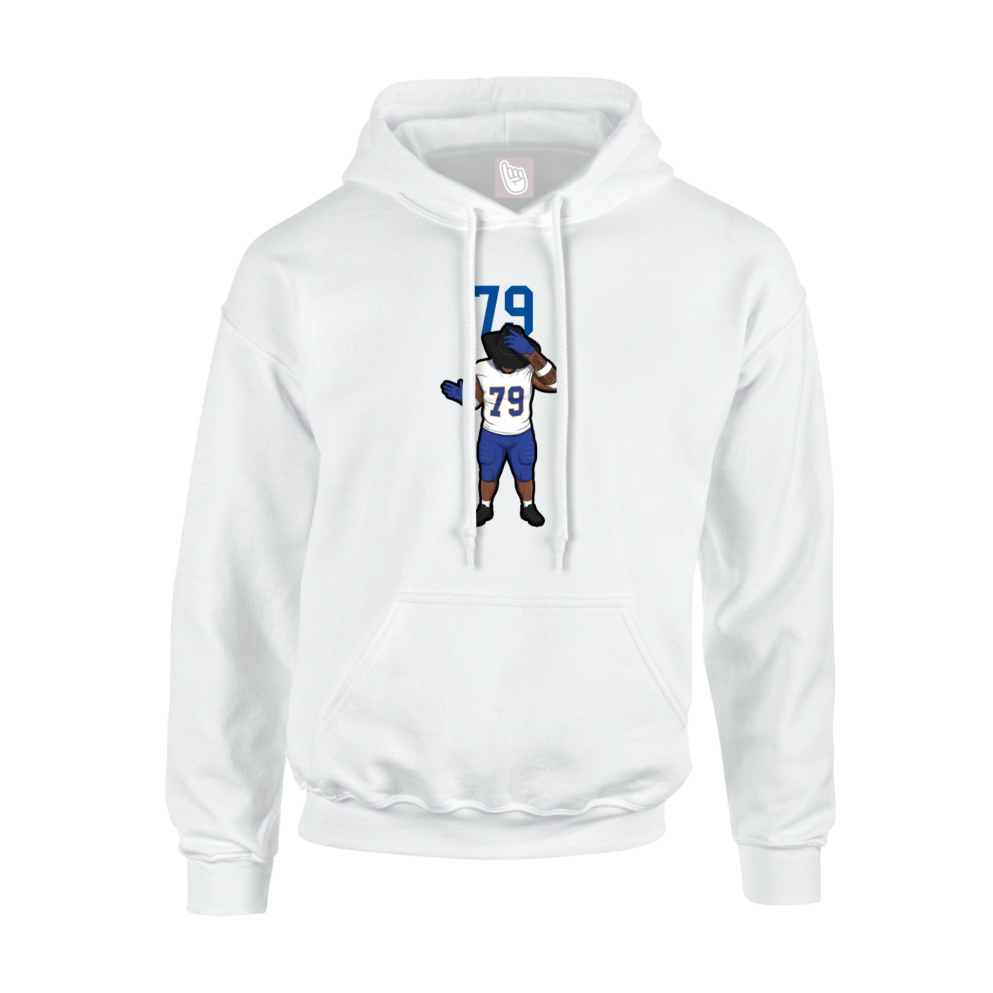 Youth Hoodie — Number Top in White
