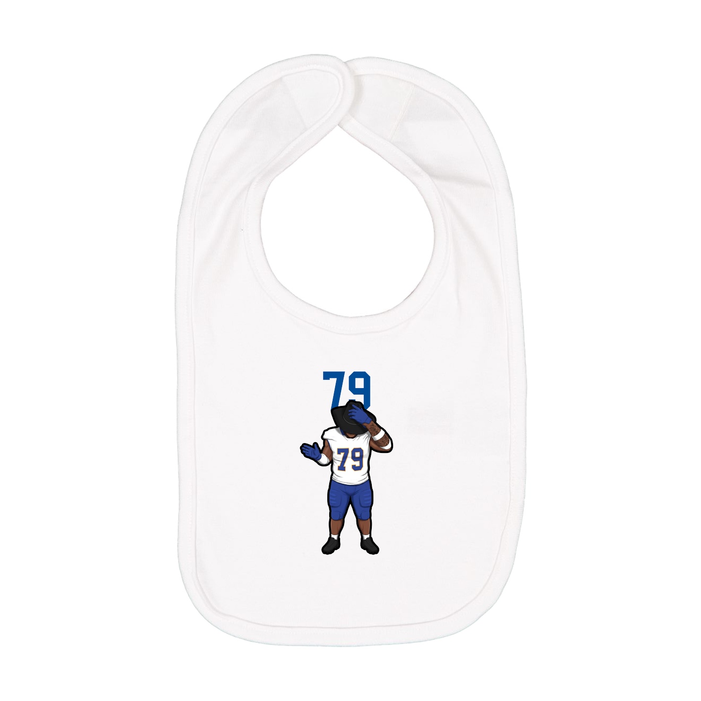 Infant Bib — Number Top in White