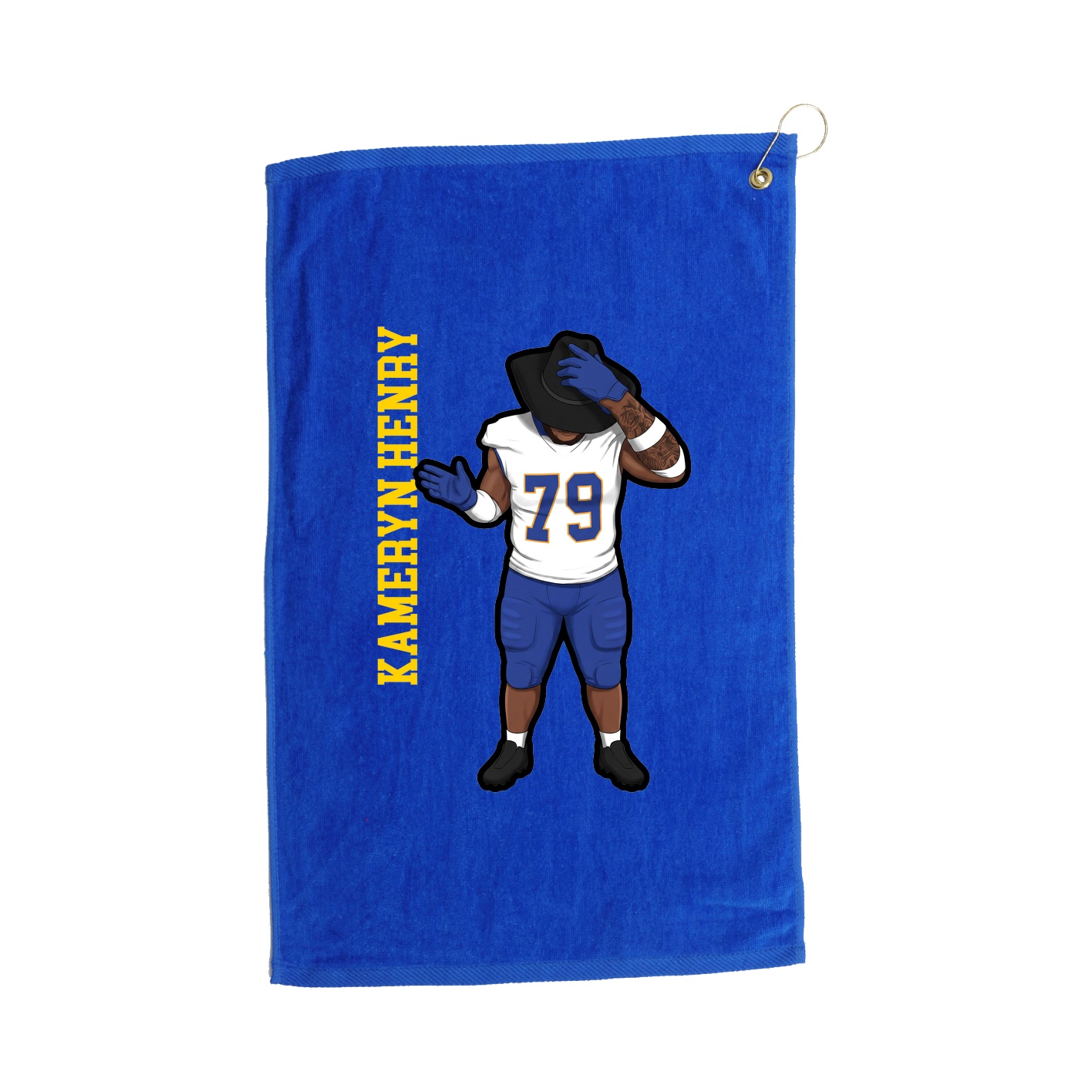 Golf Towel — Name Vertical in Royal