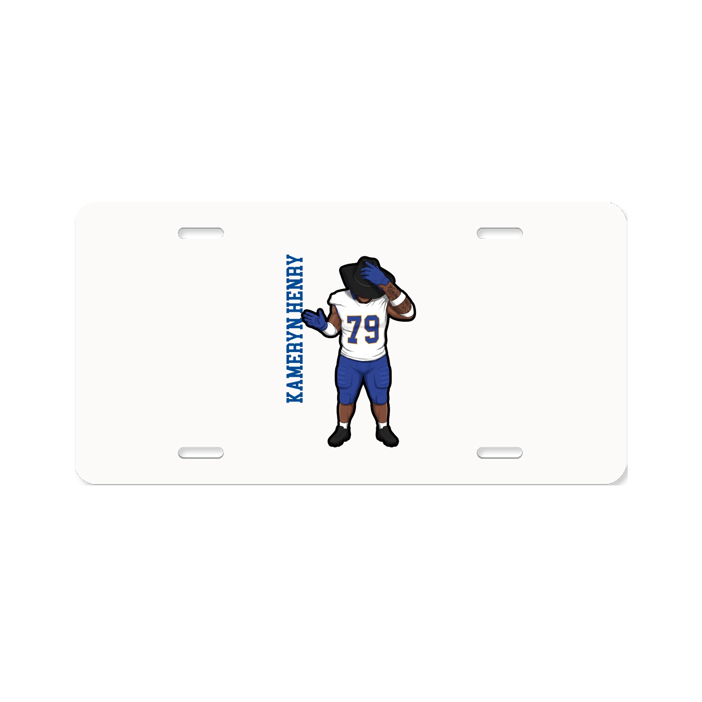 License Plate — Name Vertical in Classic