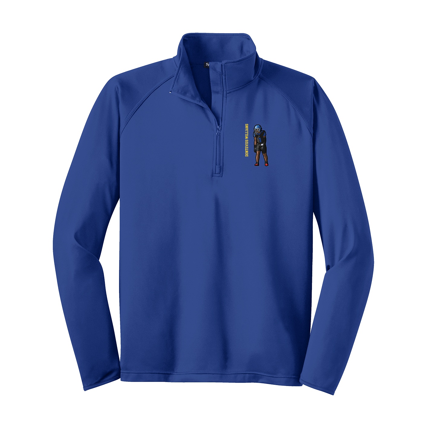 Q-Zip Pullover — Name Vertical in Royal