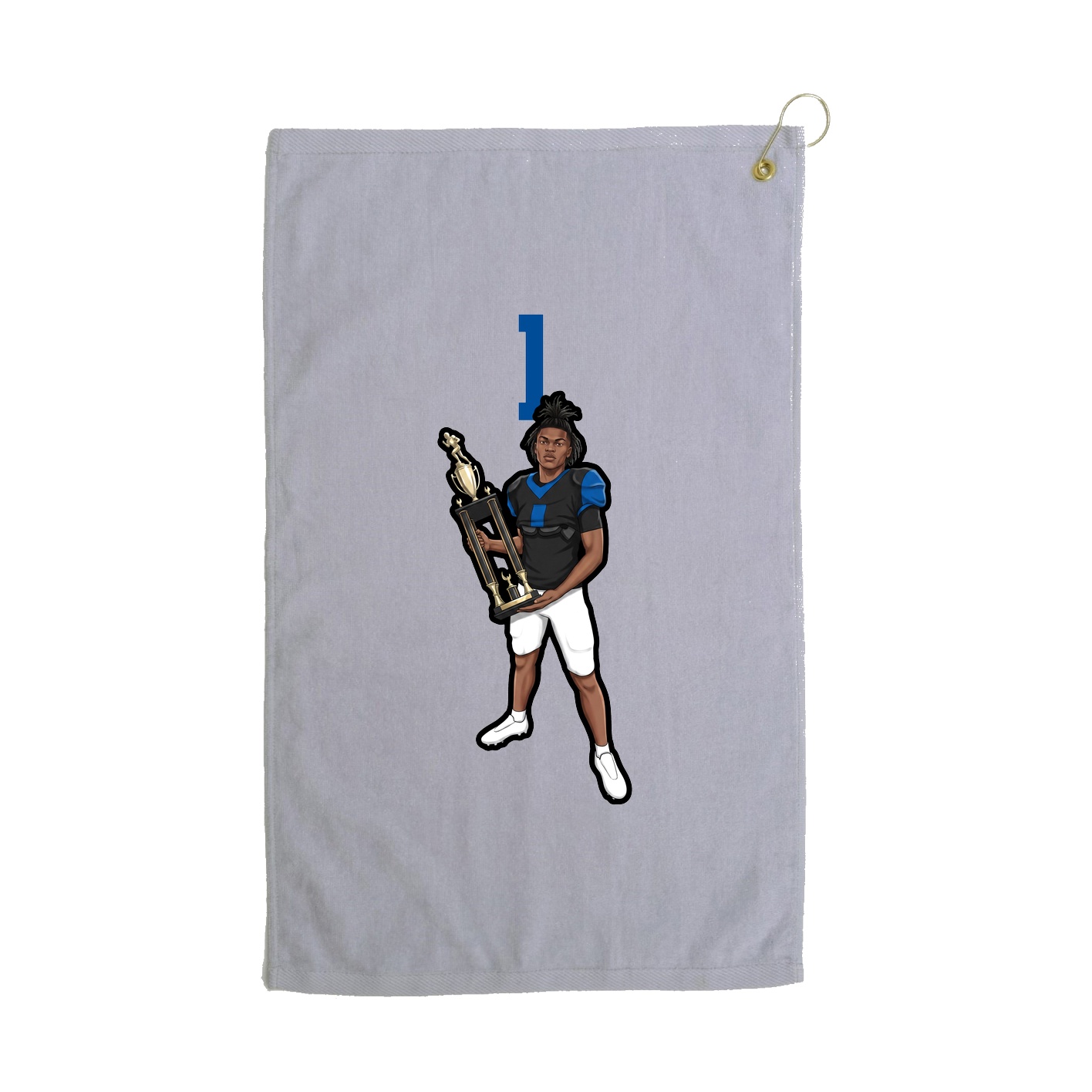 Golf Towel — Number Top in Grey