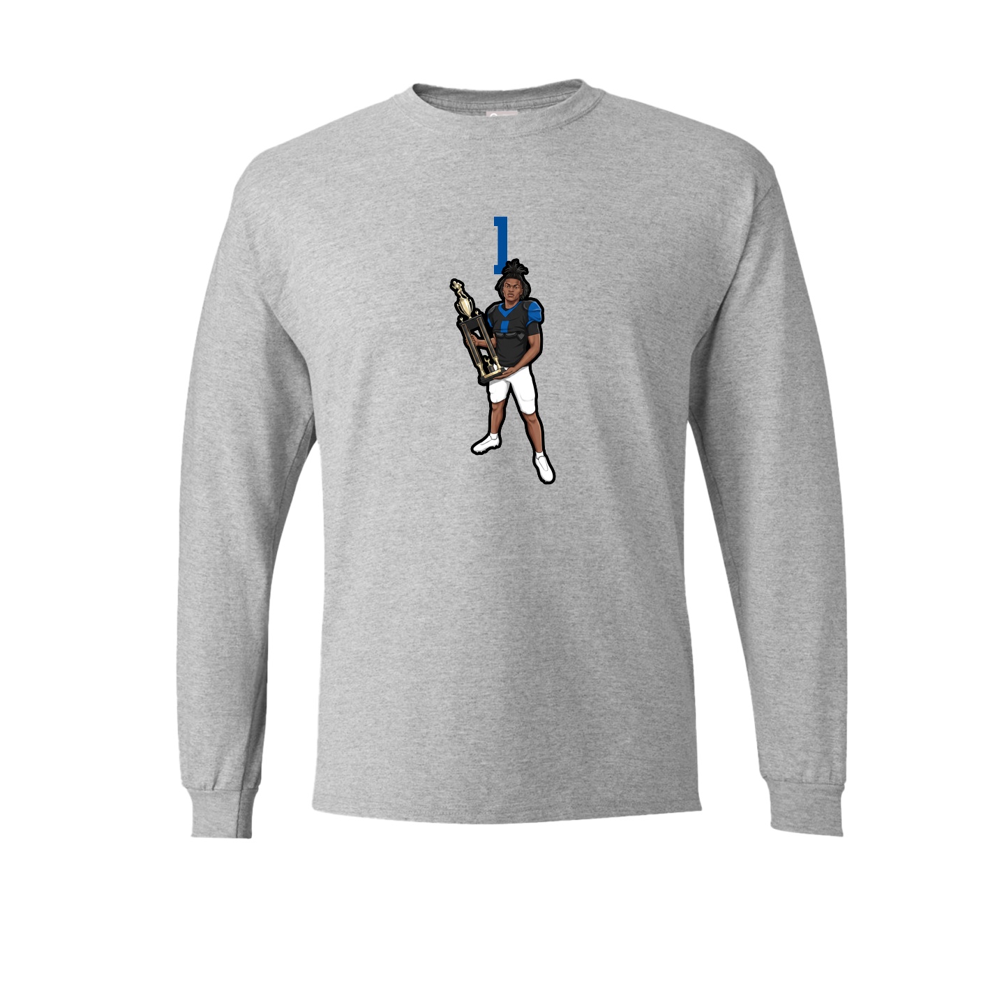 Long Sleeve Tee — Number Top in Grey