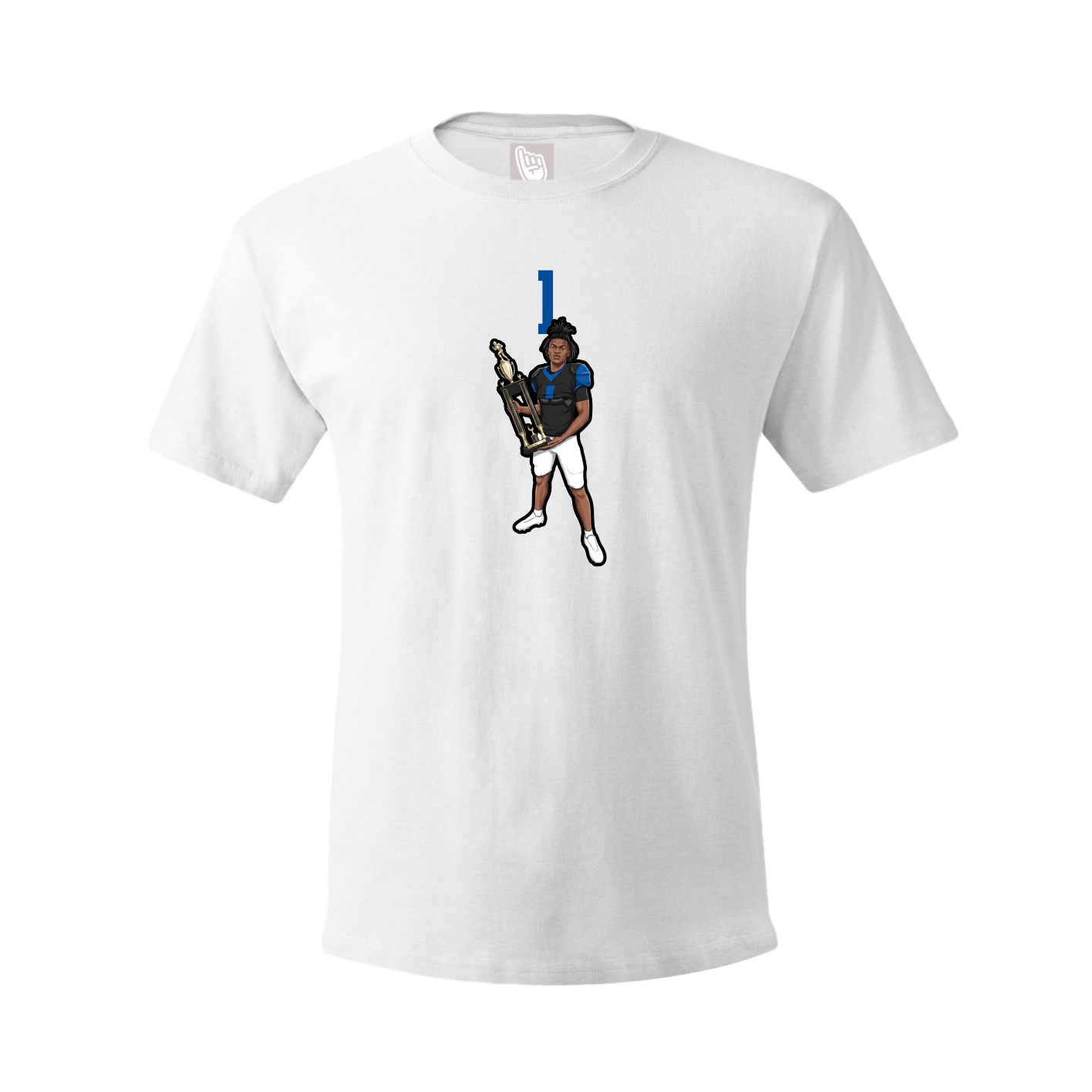 Youth Tee — Number Top in White