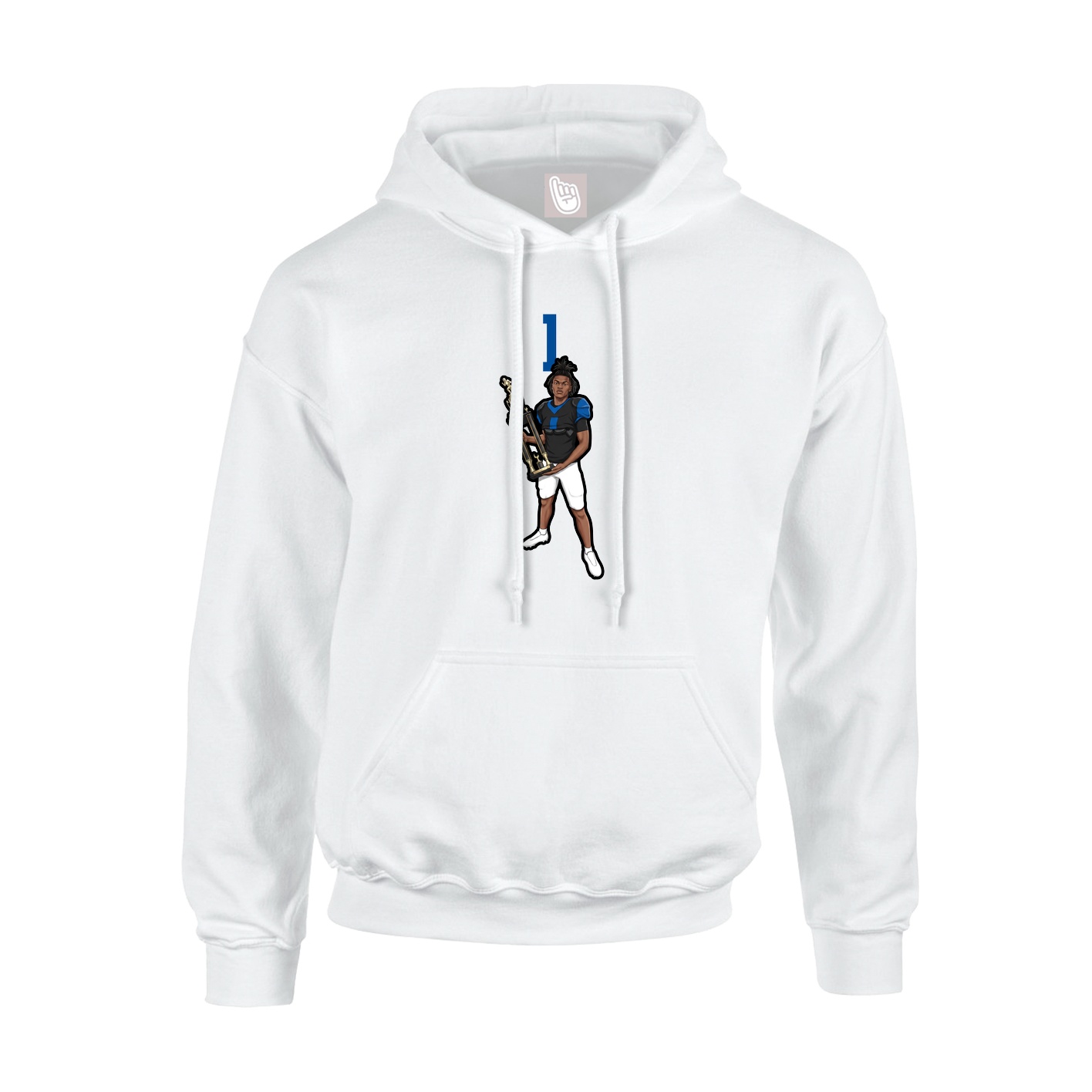 Youth Hoodie — Number Top in White