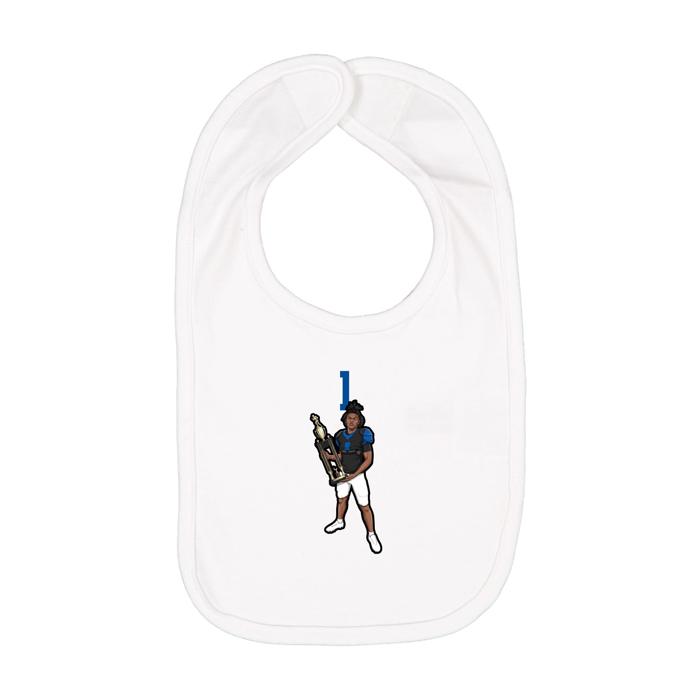 Infant Bib — Number Top in White