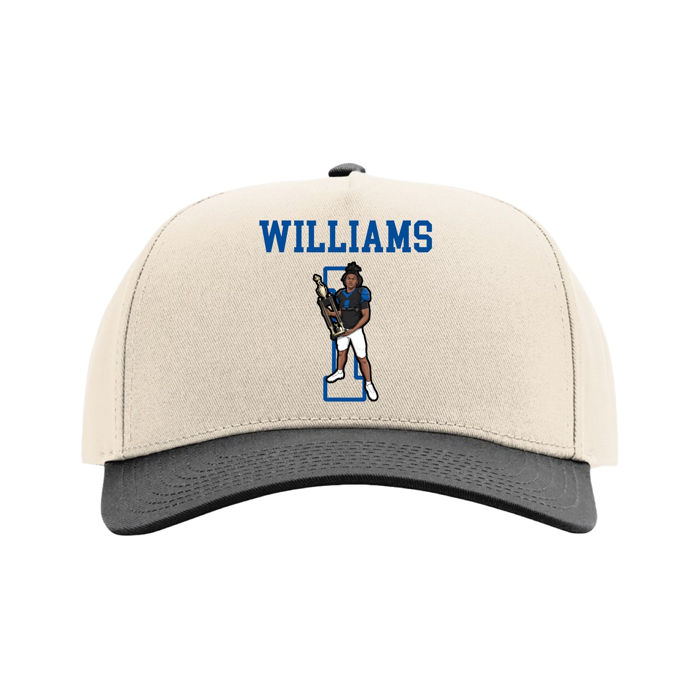 Full Fabric Five-Panel Champ Cap — Shirsey in Cream/Black