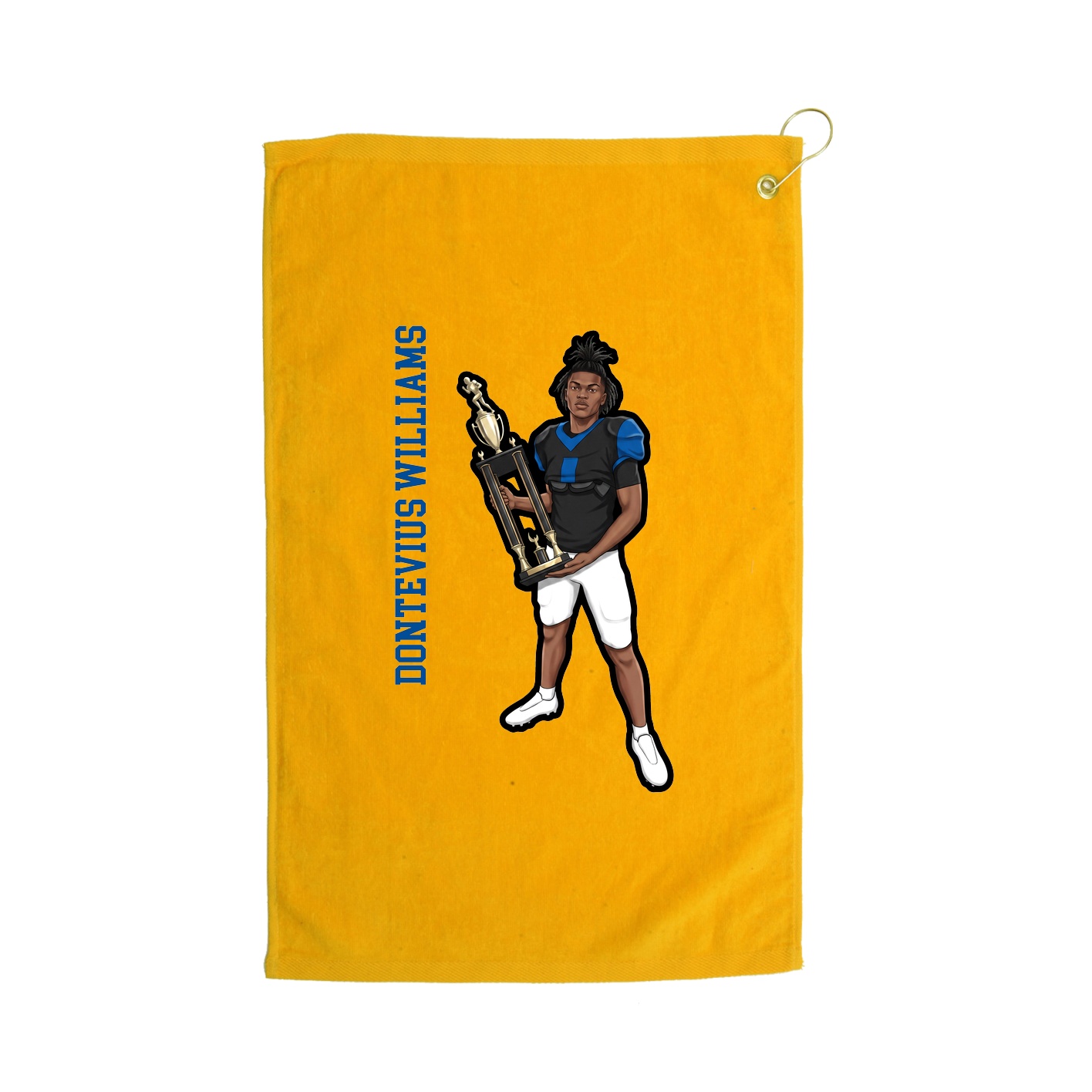 Golf Towel — Name Vertical in Gold