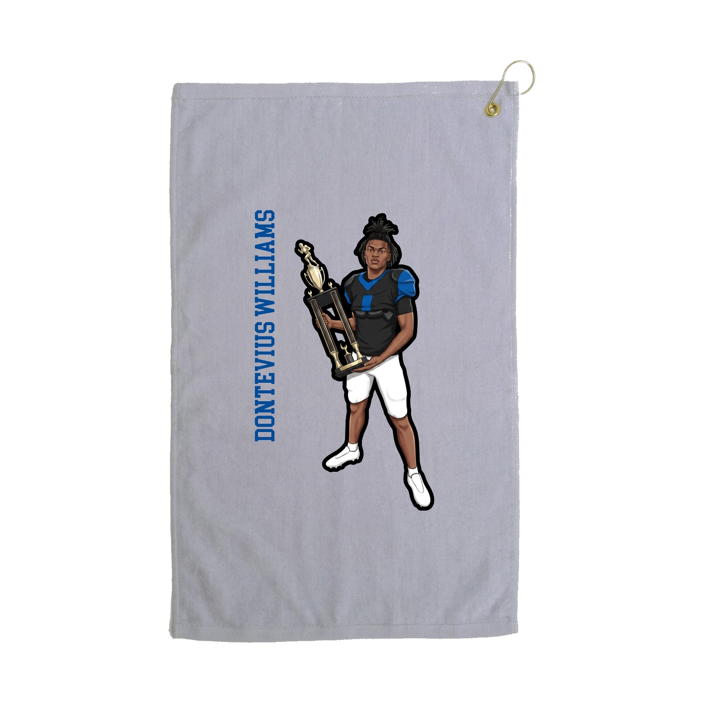Golf Towel — Name Vertical in Grey