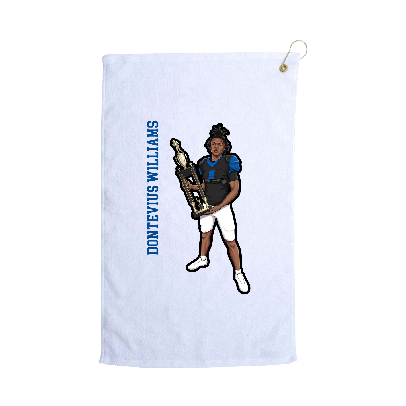 Golf Towel — Name Vertical in White