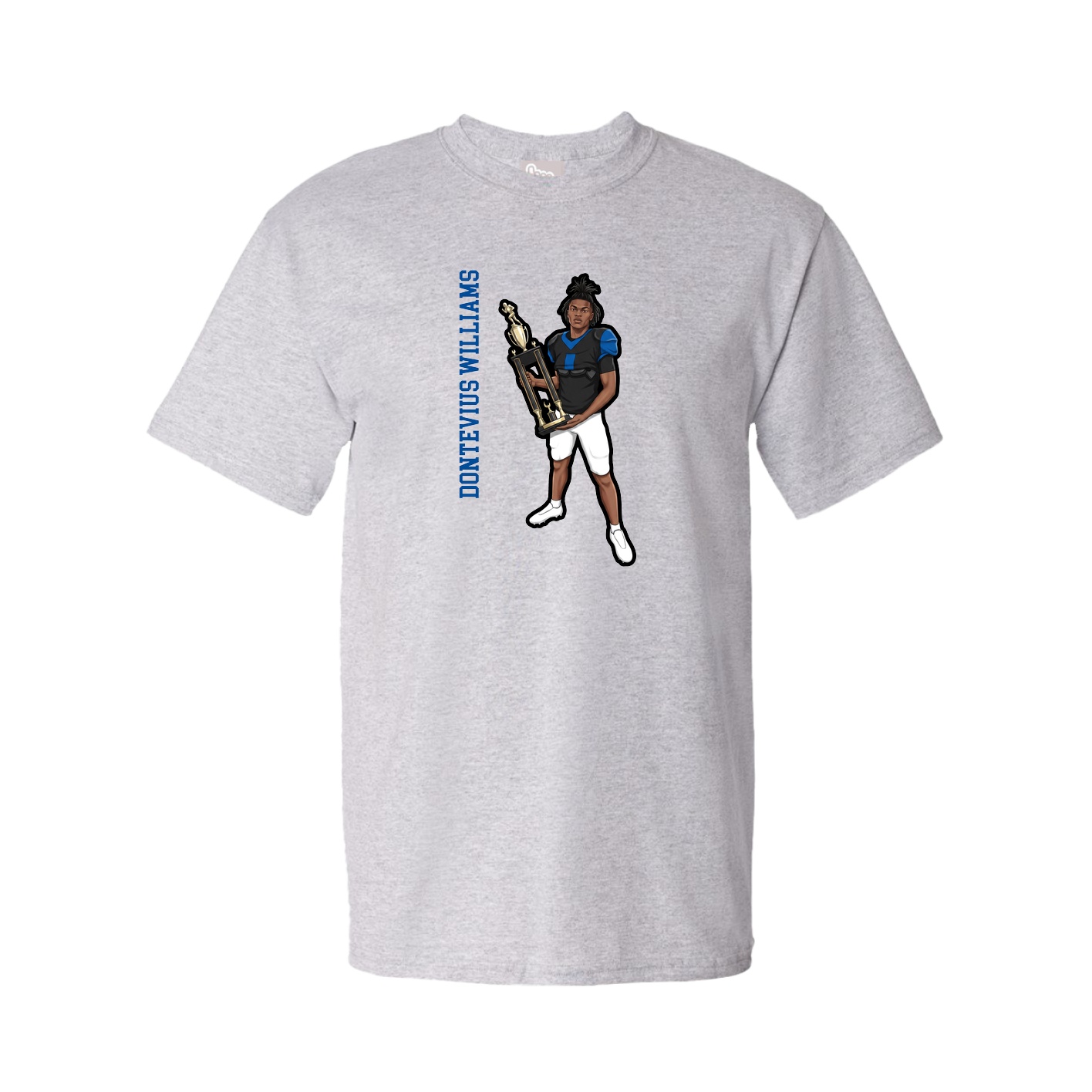 Tee — Name Vertical in Grey
