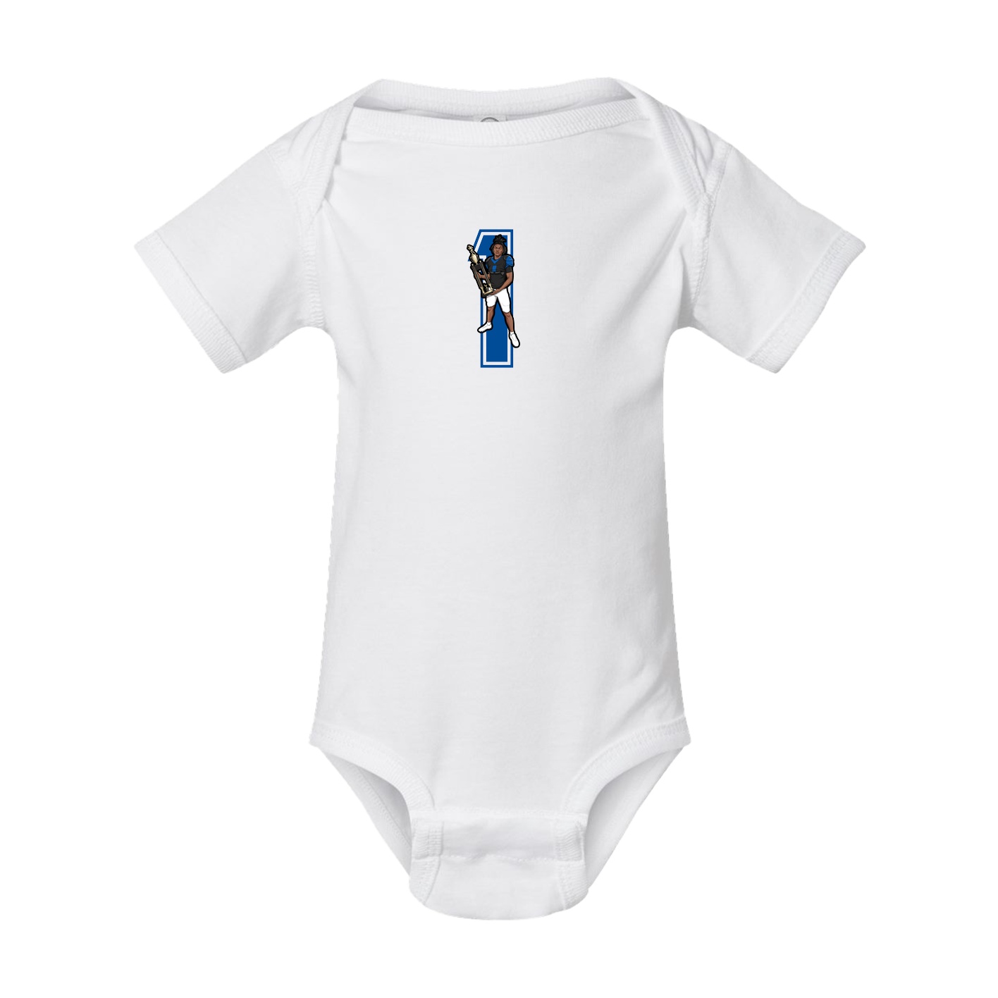 Baby Onesie — Number in White