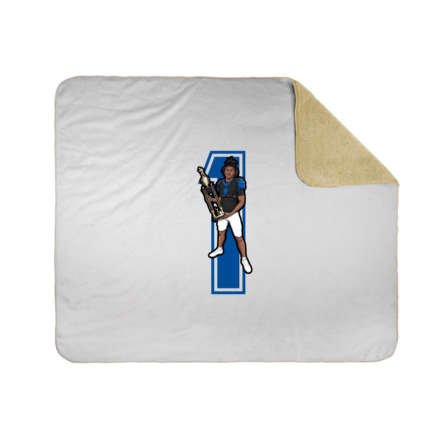 Throw Blanket — Number in White
