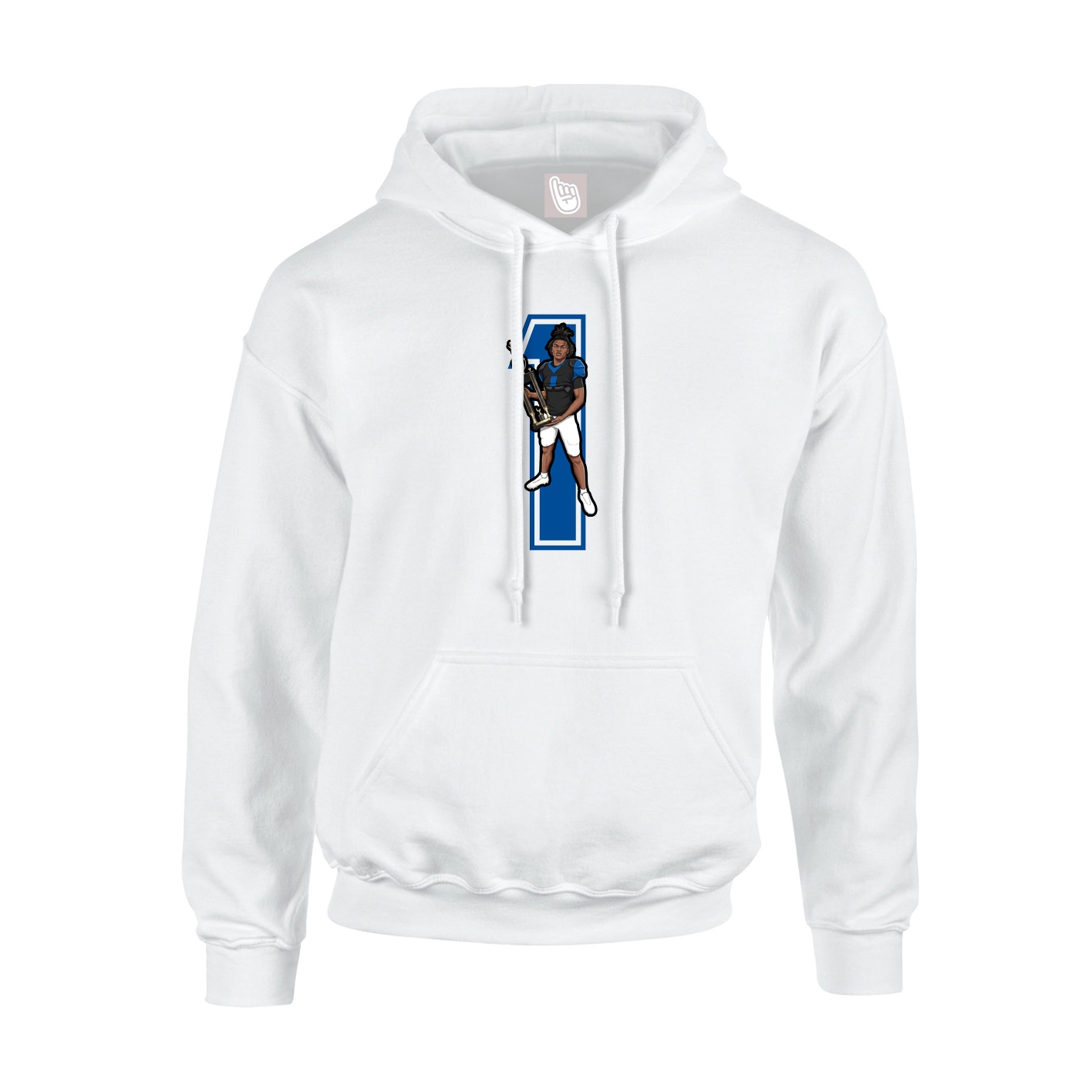 Hoodie — Number in White